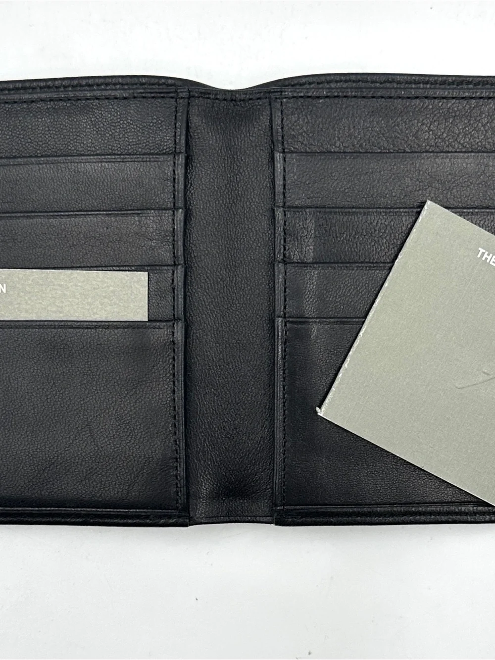 NWT Vintage Abas Lambskin Leather Bifold Wallet Black Credit Card Organizer